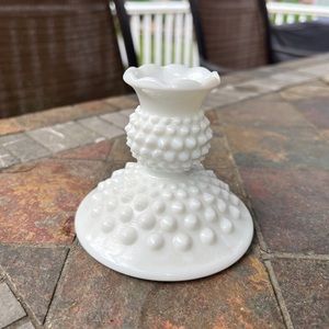 Milk glass Candle Holder